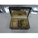 Jewellery box containing various jewellery items