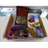 Box containing various jewellery items