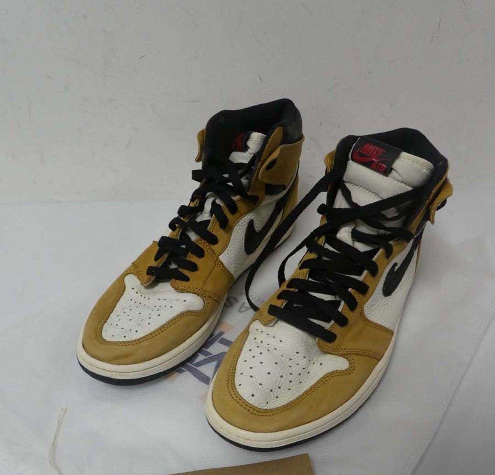 +VAT 1 x Nike Air Jordan, brown and white, signs of wear, UK 11