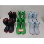 6 x pairs junior Crocs boots, sizes j2/j3 of each style