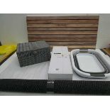 +VAT Non slip door mat, washing basket, set of 3 graduated basket, boarding and 6 spotlight