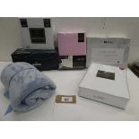 +VAT 2 Super King duvet sets, 2 Super king fitted sheets, Groove pillow and throw