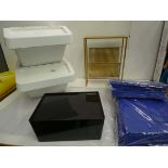 +VAT 2 large Ikea storage boxes, 2 packs blue fabric fold flat storage boxes, magazine rack and