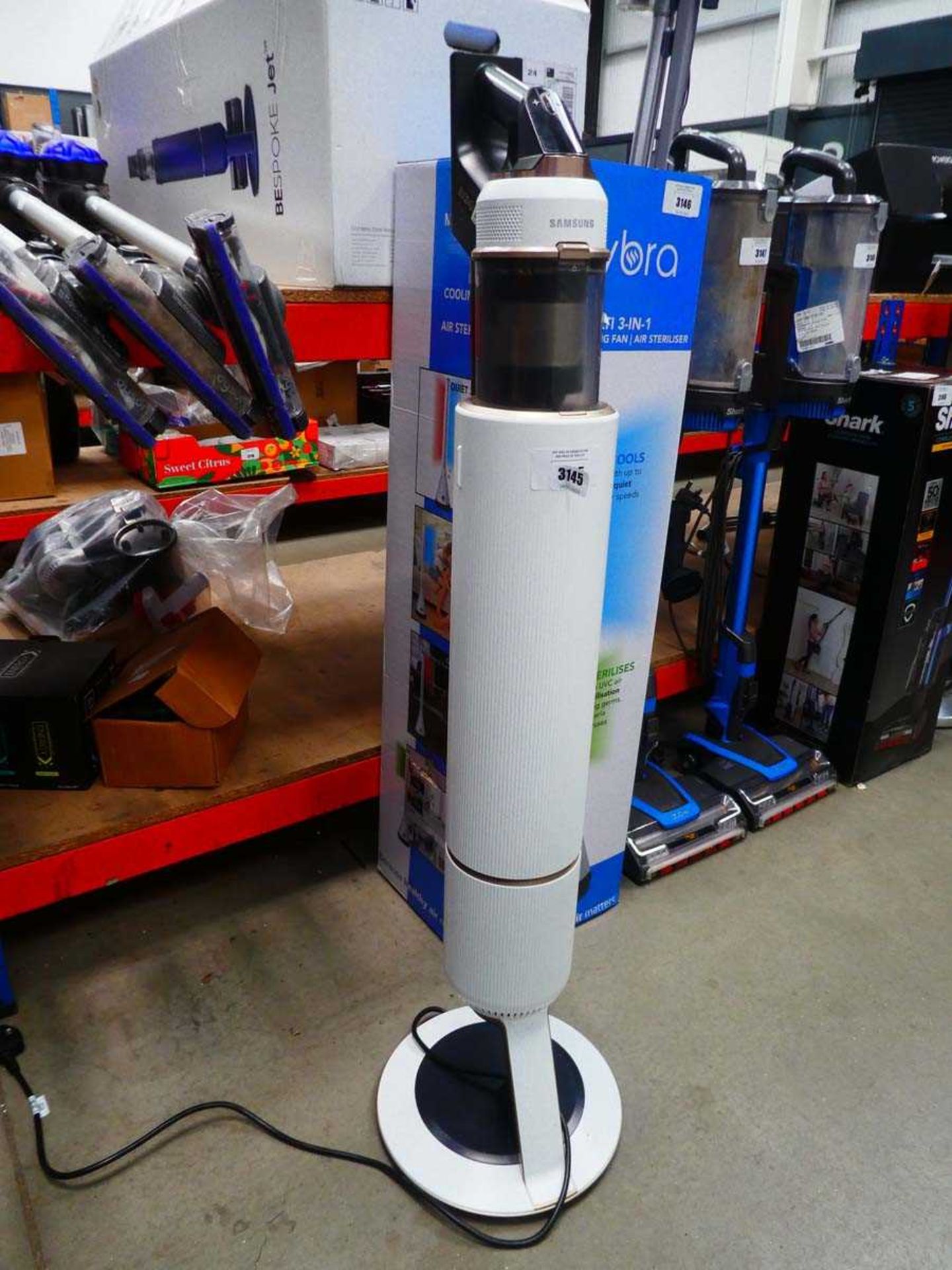 +VAT Unboxed Samsung bespoke jet cordless vacuum with unit and charging stand, no battery, no