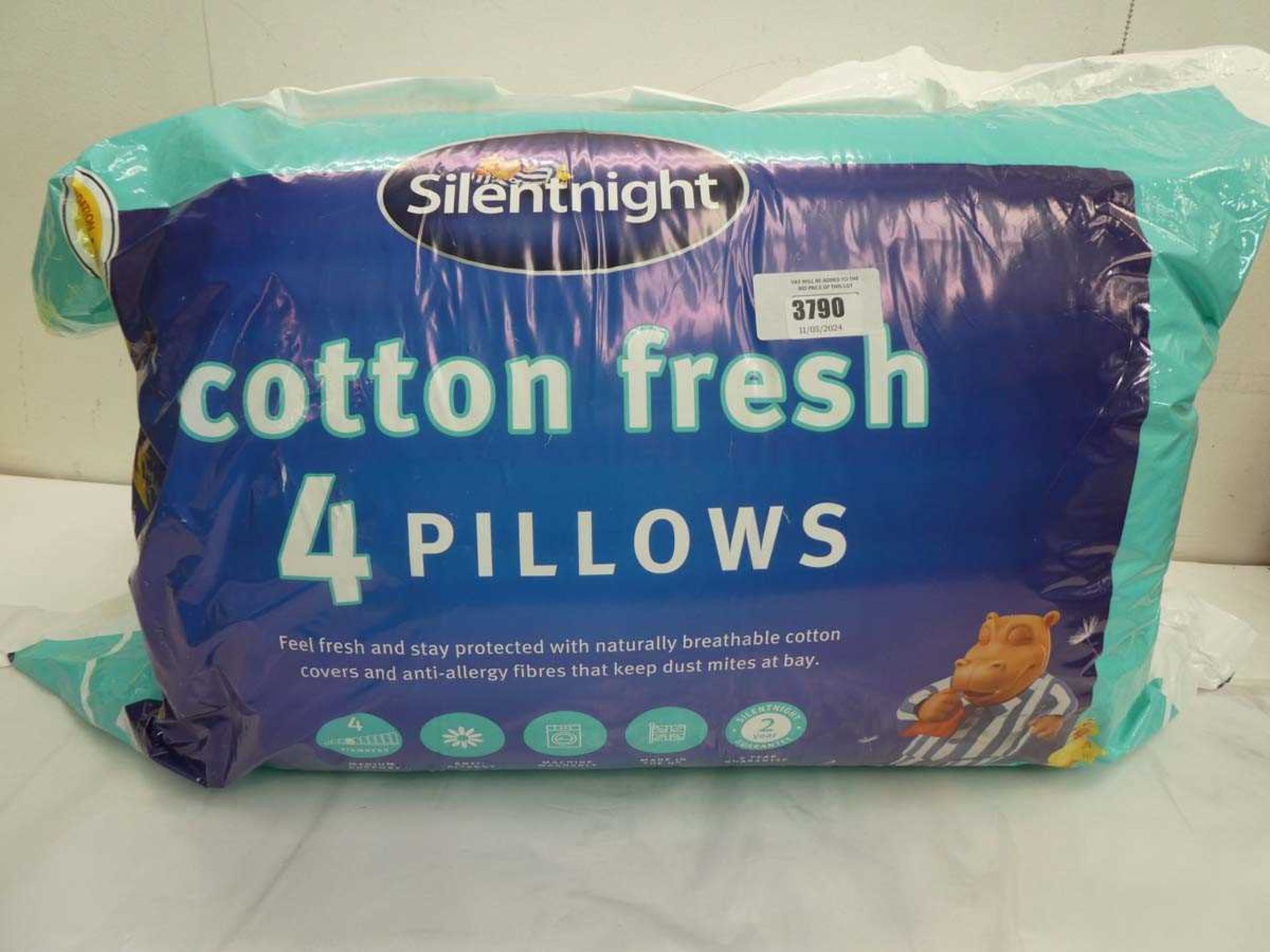 +VAT Silentnight pack of 4 cotton fresh pillows