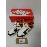+VAT Boxed pair of Nike Dunk Low Retro trainers, white, orange and black, UK 6