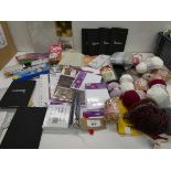 +VAT Selection of wool, notebooks, Pritt sticks, envelopes and other stationery