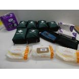 +VAT 7 x First Aid kits, Boots Stay Dry Night Pants Size L, Examination gloves and Disinfecting