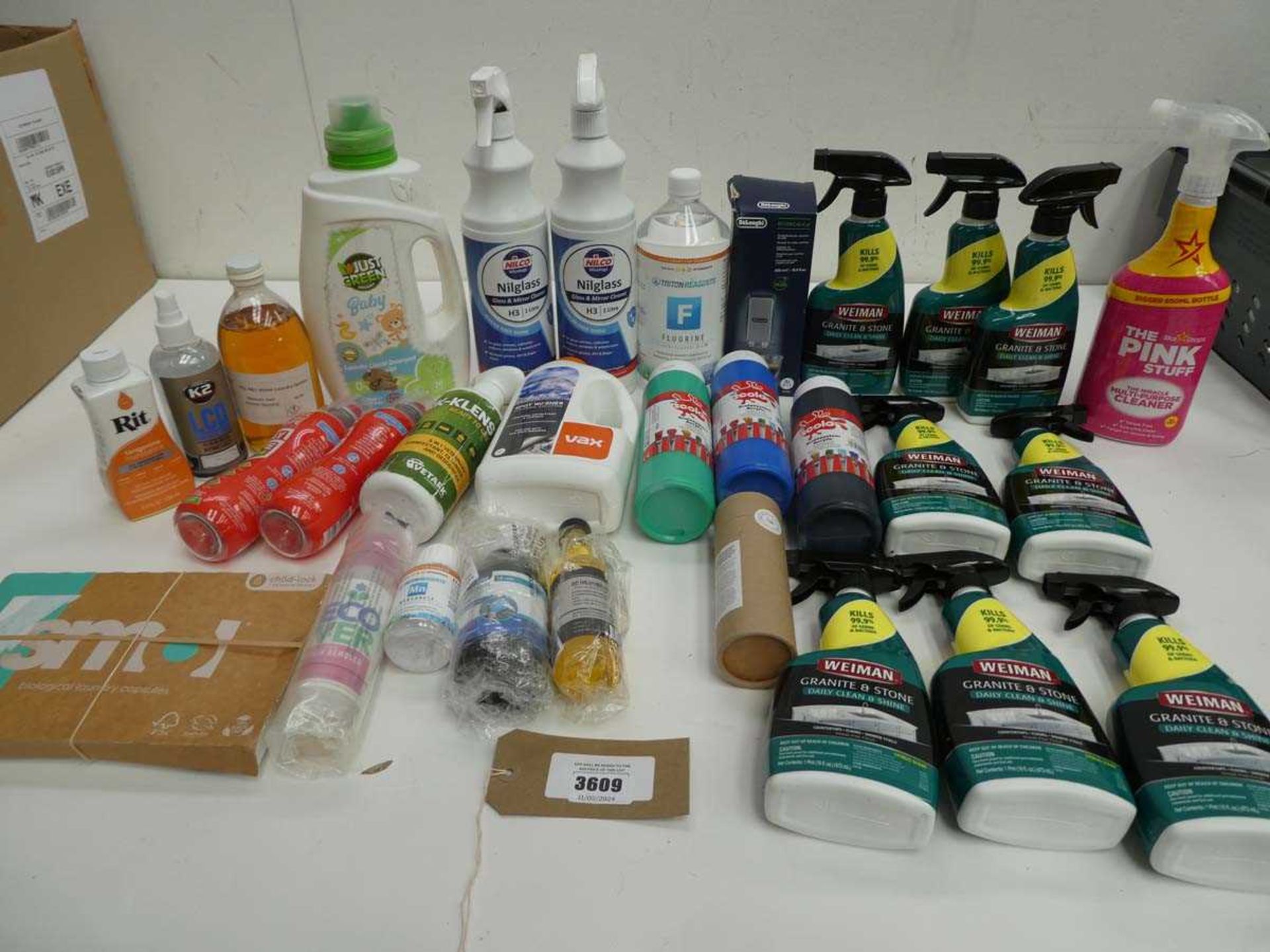 +VAT Glass & granite cleaners, carpet cleaner, acrylic paint, laundry detergent. multi purpose