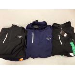 +VAT Approx. 19 Callaway golf fleeces in various colours and sizes
