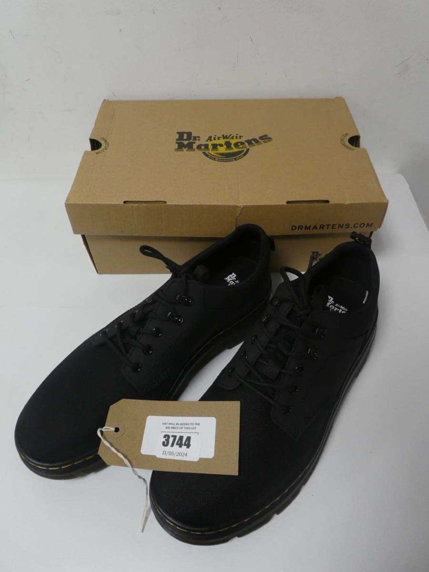 +VAT Boxed pair of Dr. Martens Reeder shoes, black, UK 13