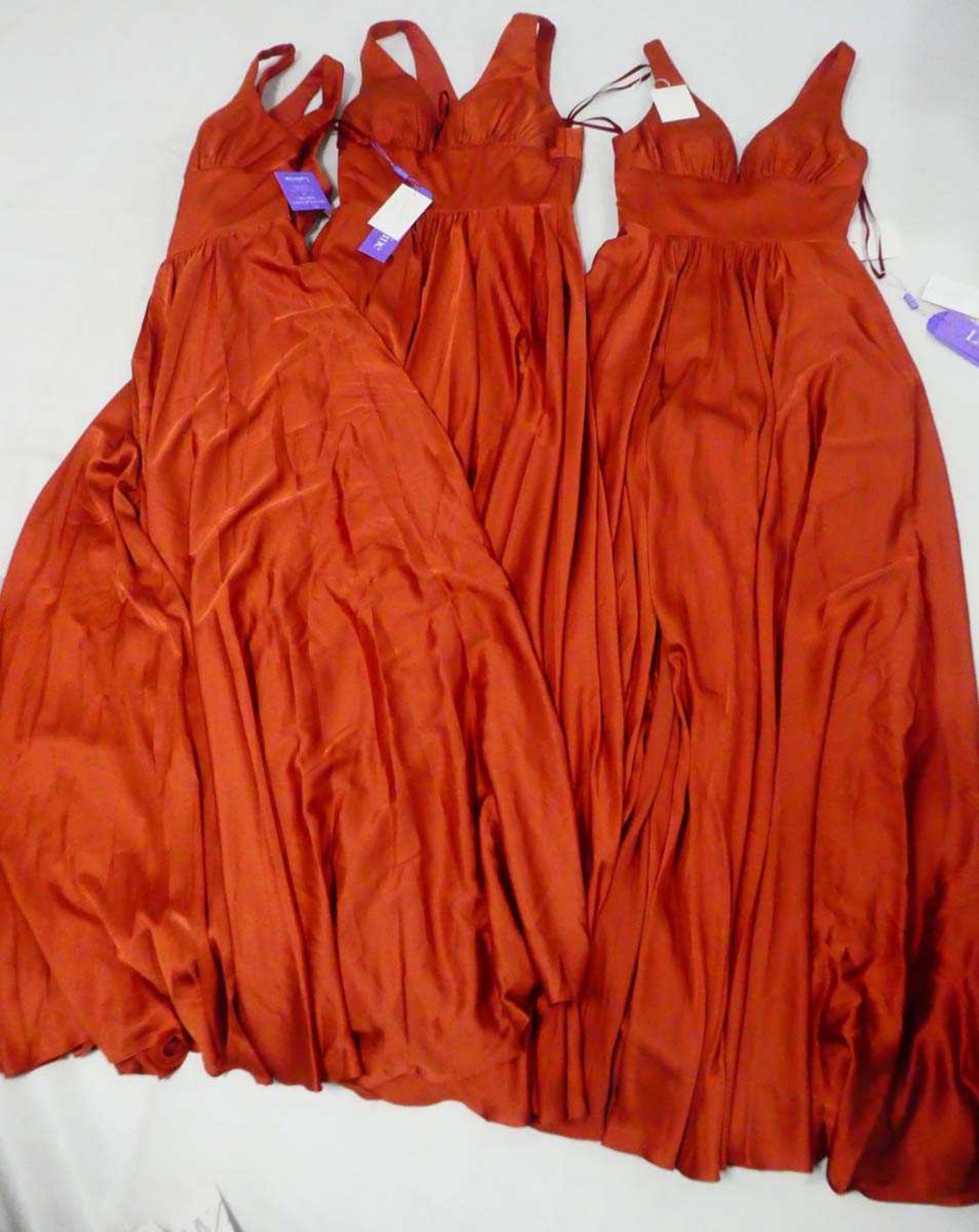 +VAT 3x Ume London sienna dresses in burnt orange with box