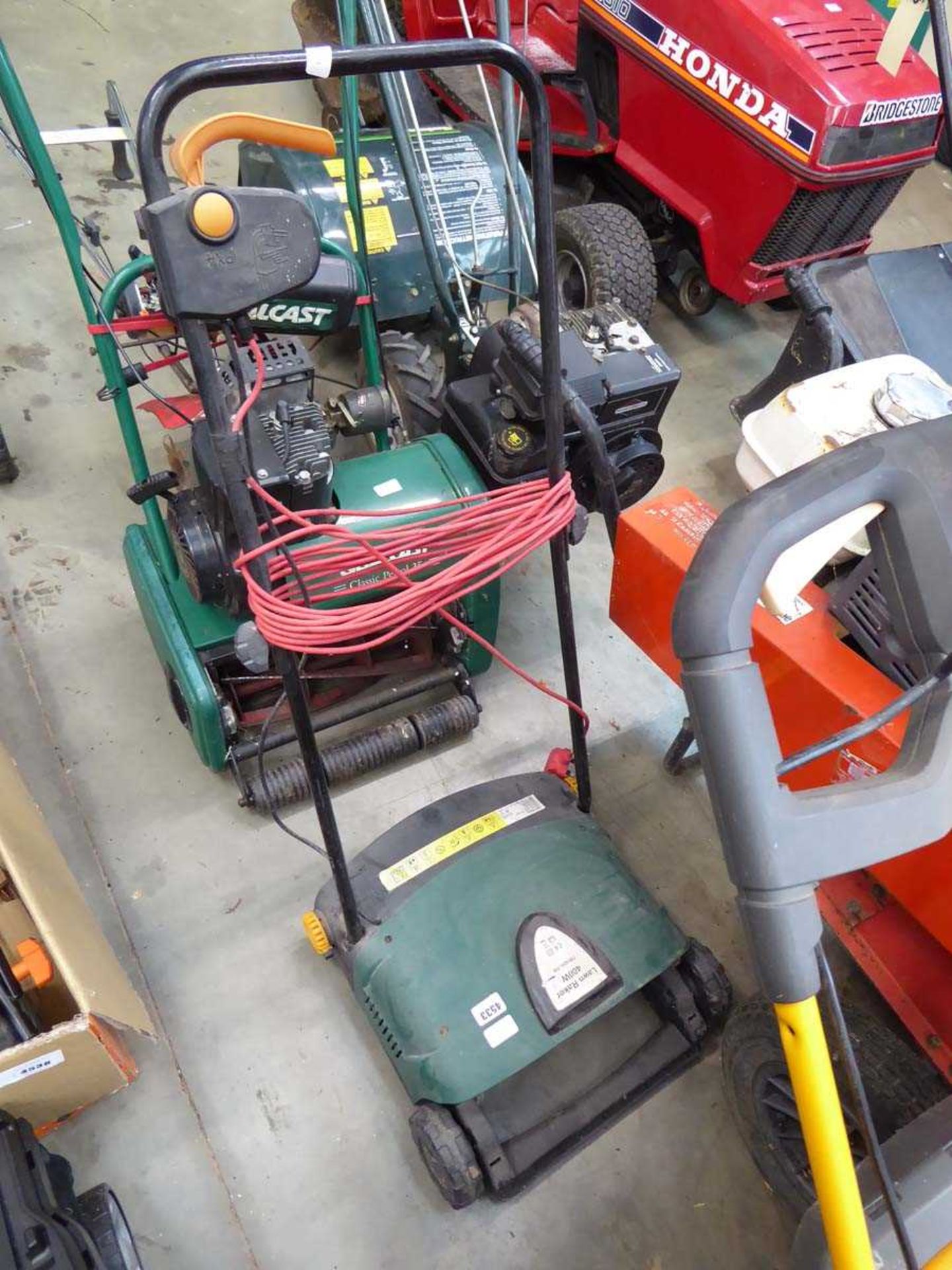 Electric lawn rake