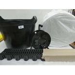 +VAT 4 large flexible rubble buckets, Roll of insulation, length of drainage gutter and cable reel