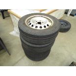 Set of four steel Mercedes Vito wheels with four 205/65/16 tyres