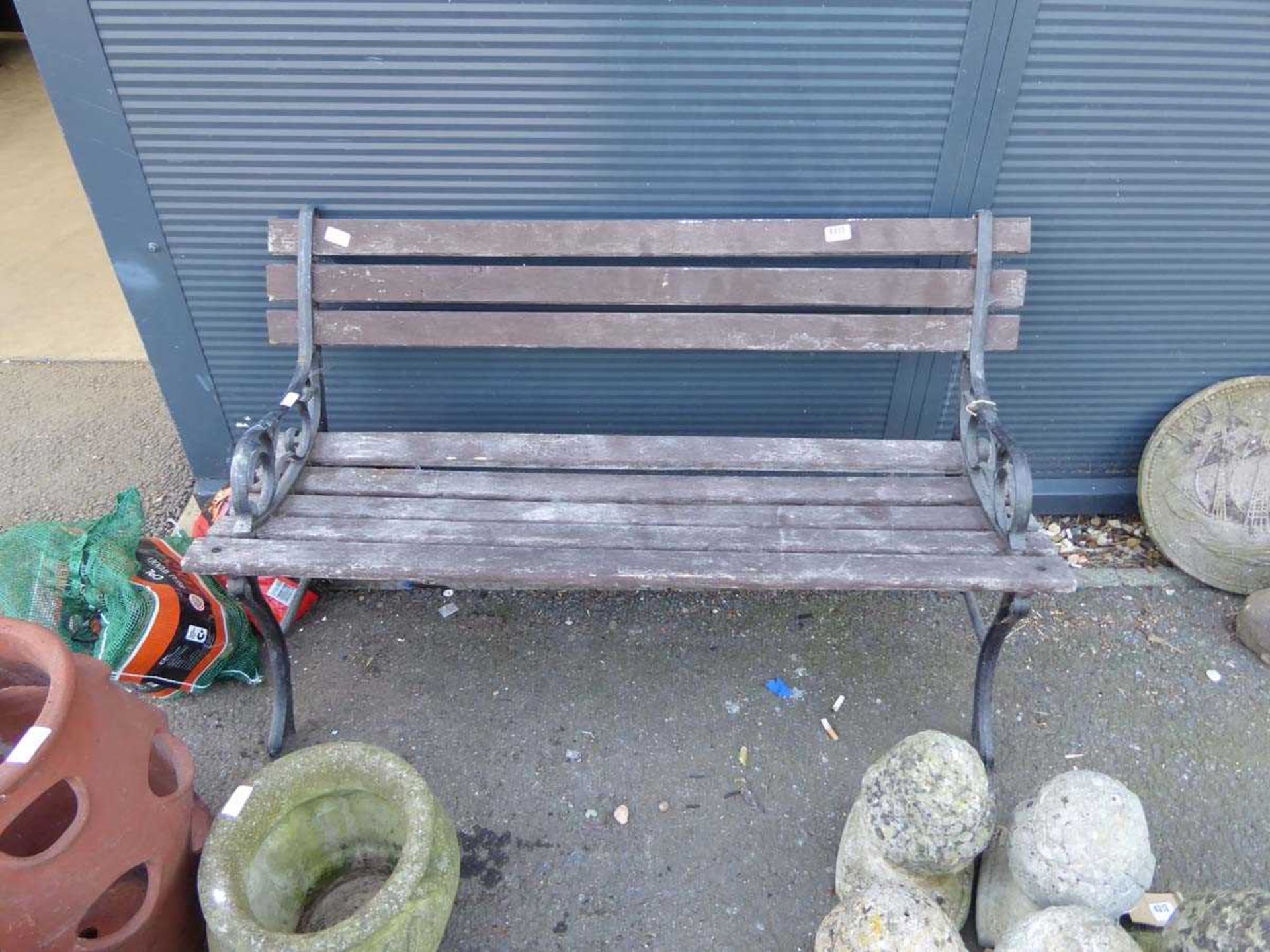 Wooden and metal garden bench