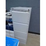 Grey metal 4-drawer filing cabinet
