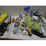 +VAT Mixed bag including mouse traps, dust sheets, TV brackets, fixings, pipe connectors, letter box