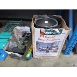 Round boxed chimnea and bagged BBQ
