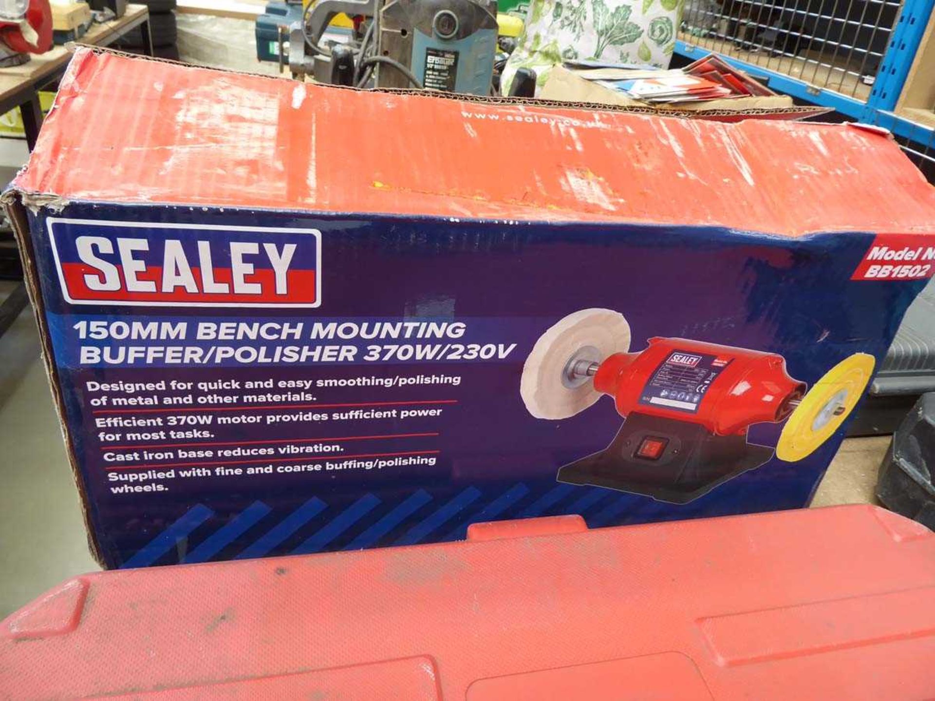Boxed Sealey double ended polisher