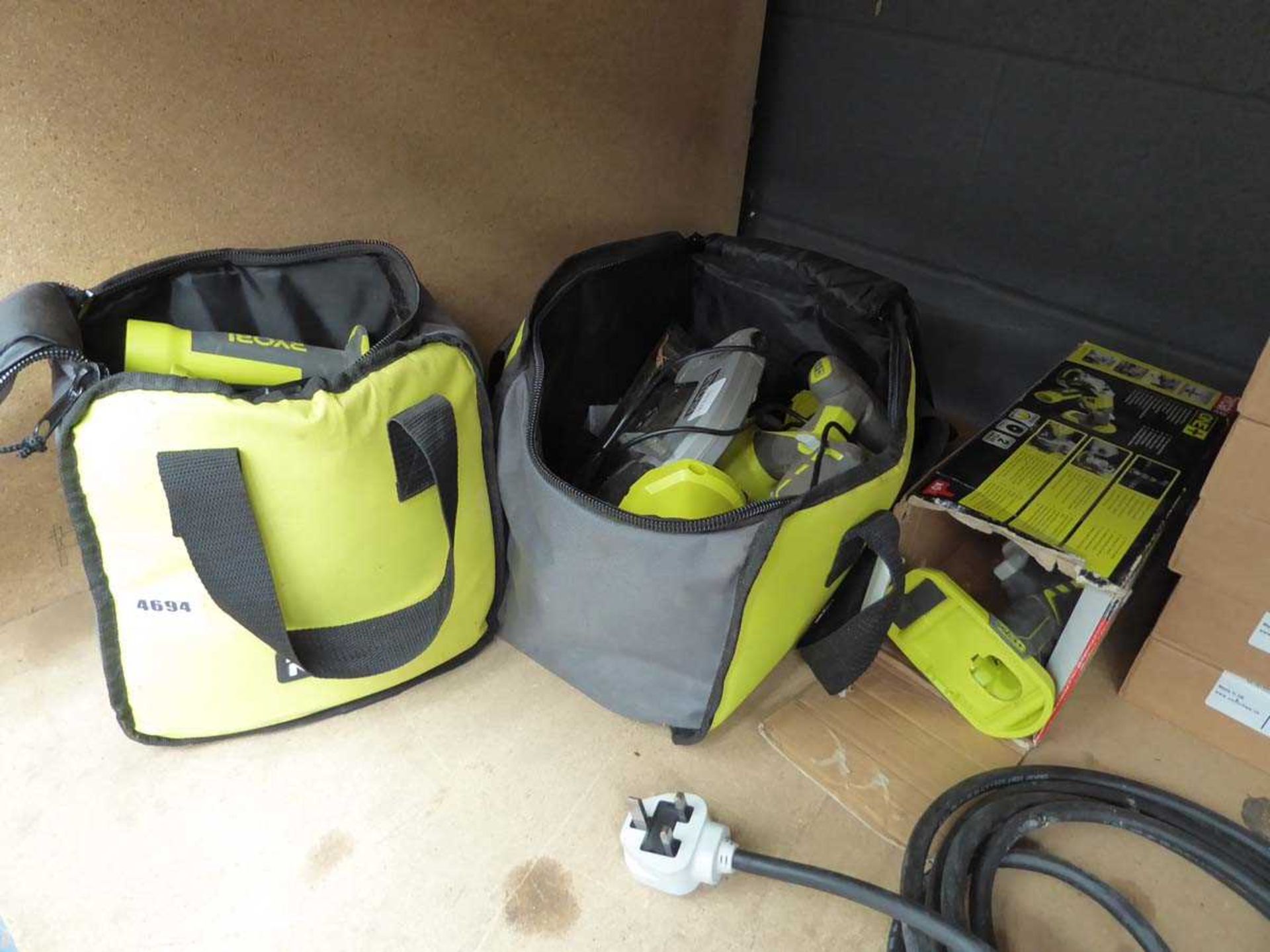 Large quantity of Ryobi battery powered tools