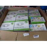 Box of fire rated downlights and bulbs