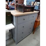 Contemporary chest of 2 short over 3 long drawers in grey