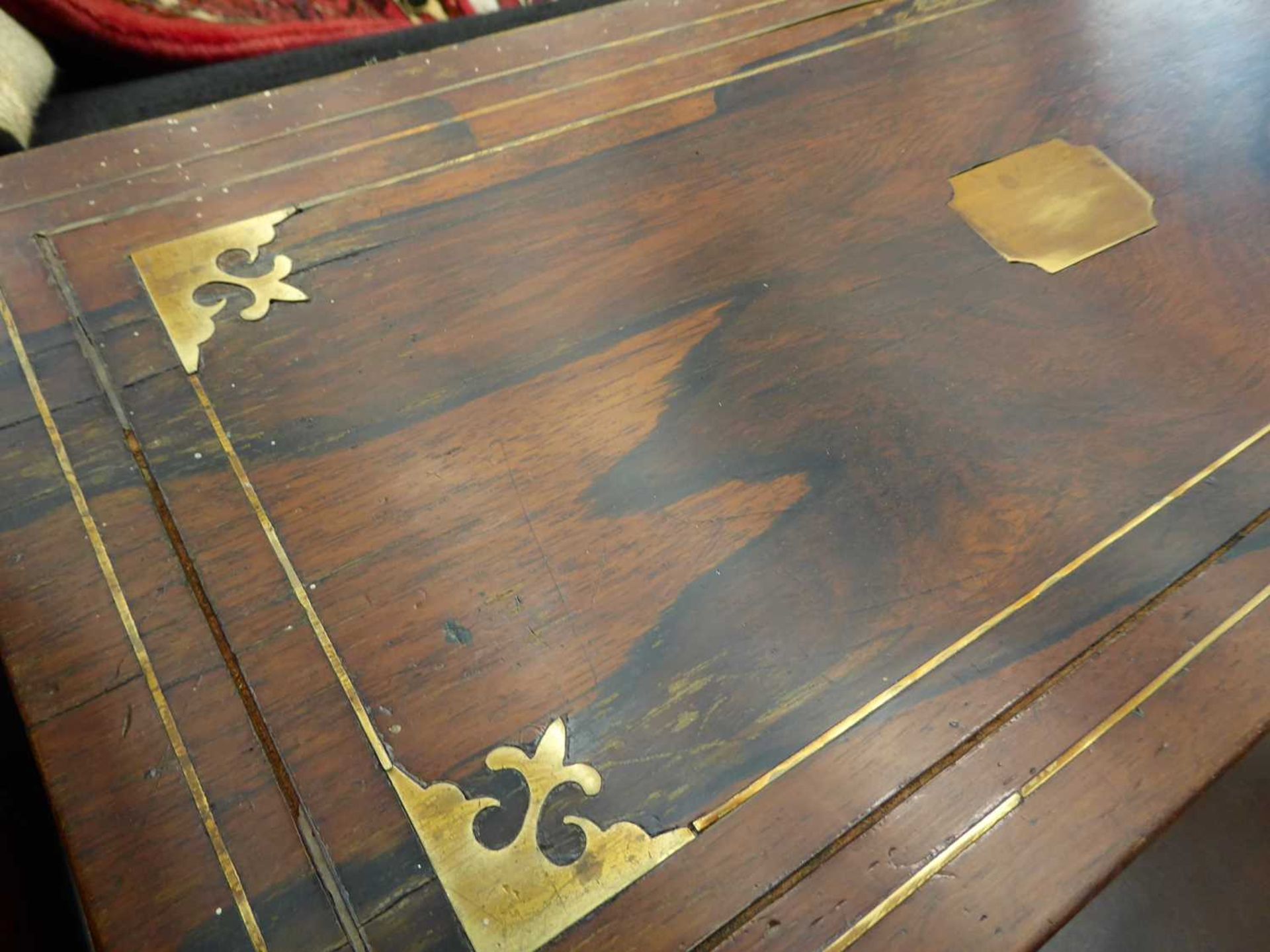 2 Victorian rosewood writing slopes and a walnut box Overall condition is poor particularly poor - Image 8 of 10