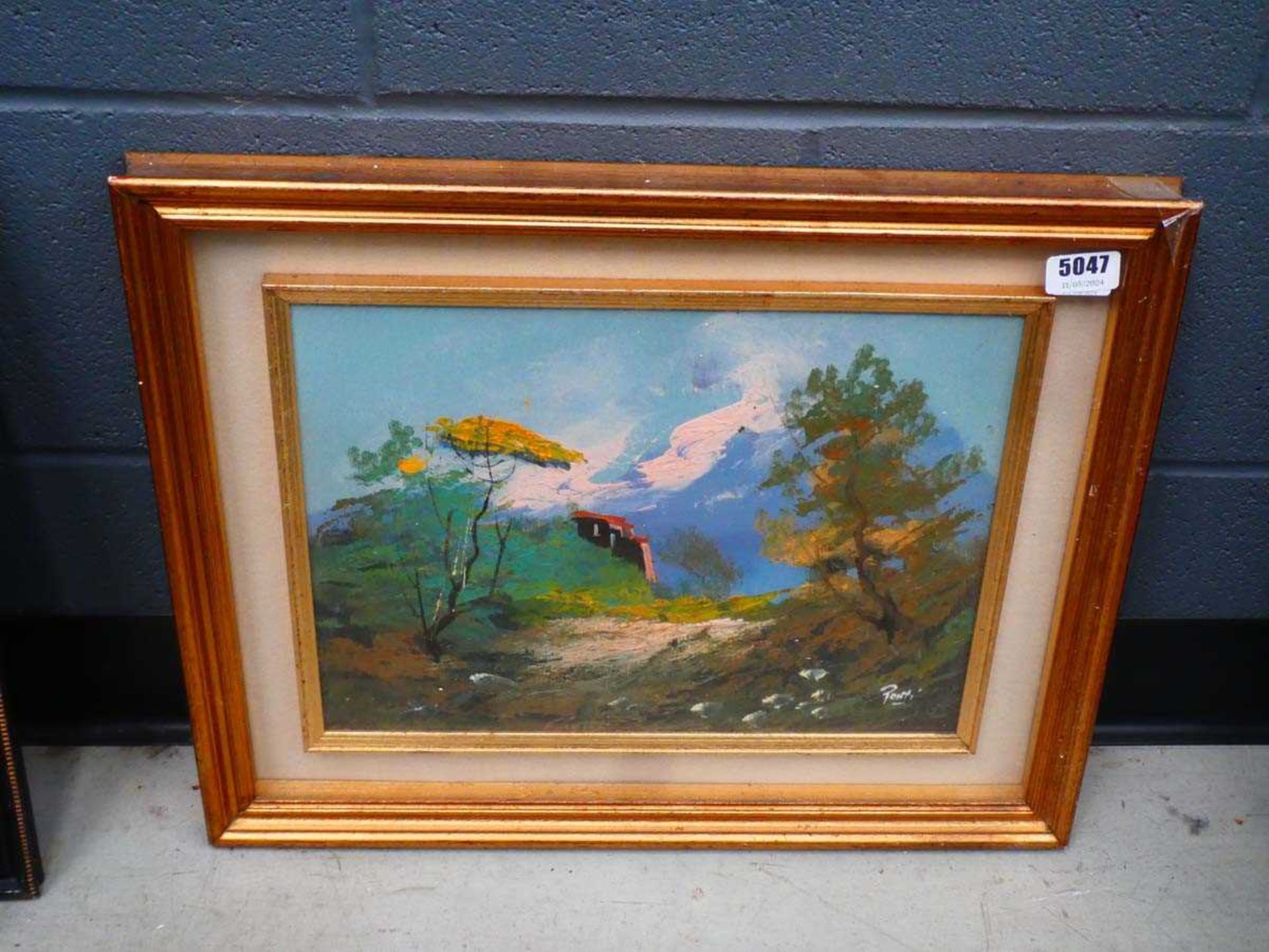 Ponticelli (Italian School), Mountainous landscape, signed, oil on canvas, 28 x 38 cm Framed and