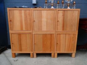 3 oak veneered cabinets