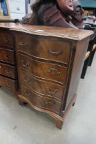 (4) Reproduction mahogany bow fronted chest of 4 drawers