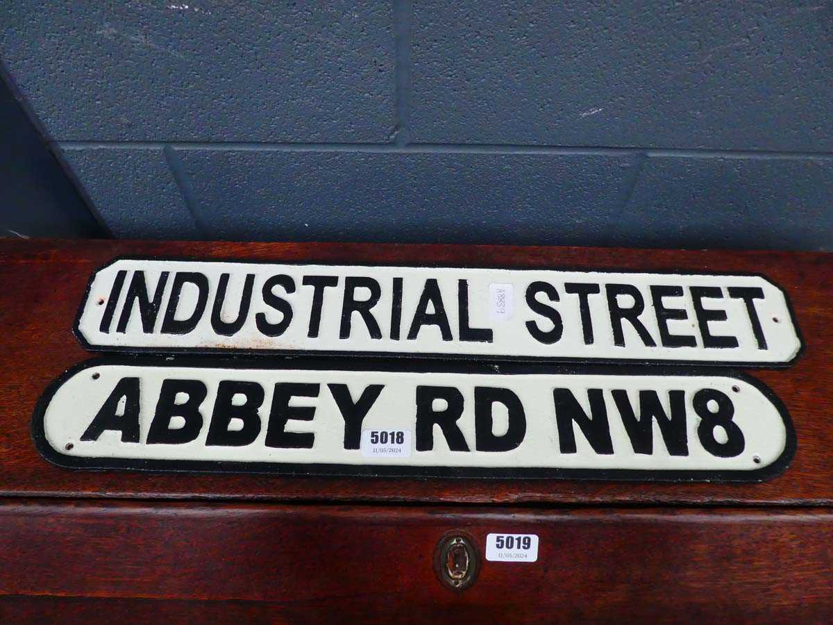 2 x painted metal street signs