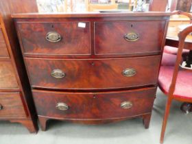 Victorian mahogany bow fronted chest of 4 drawers