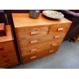 Beech utility chest of 2 over 3 drawers