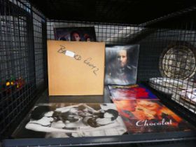 Cage containing film related memorabilia