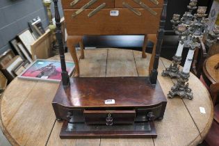 A 19th century mahogany and satinwood banded toilet mirror