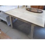 Modern beech extending dining table