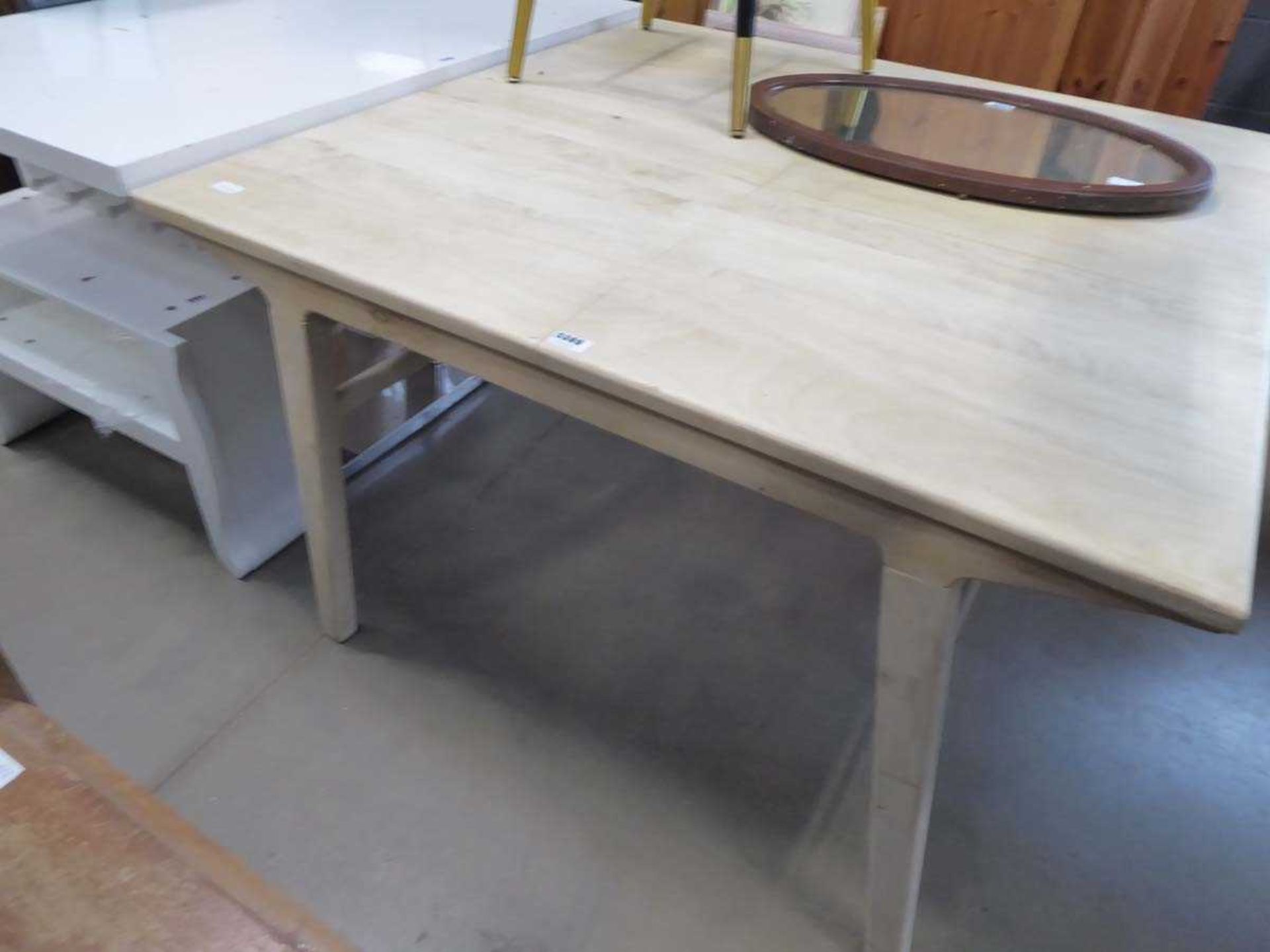 Modern beech extending dining table