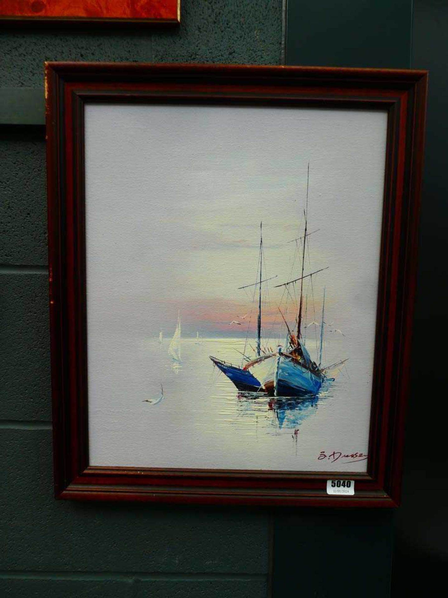 Fishing oil on canvas by Dressem