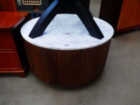 Marble topped drum table