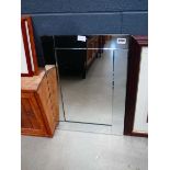 Pair of mirrored bevelled mirrors