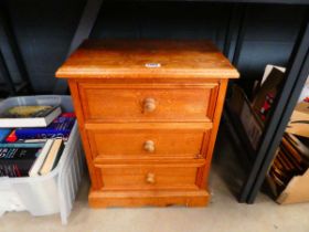 Pine 3 drawer bedside cabinet