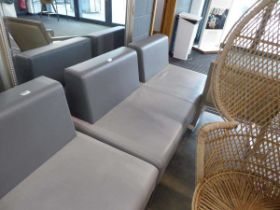 Pair of grey reception sofas by Allemuir