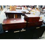 Three Victorian large writing slopes in rosewood and mahogany For restoration