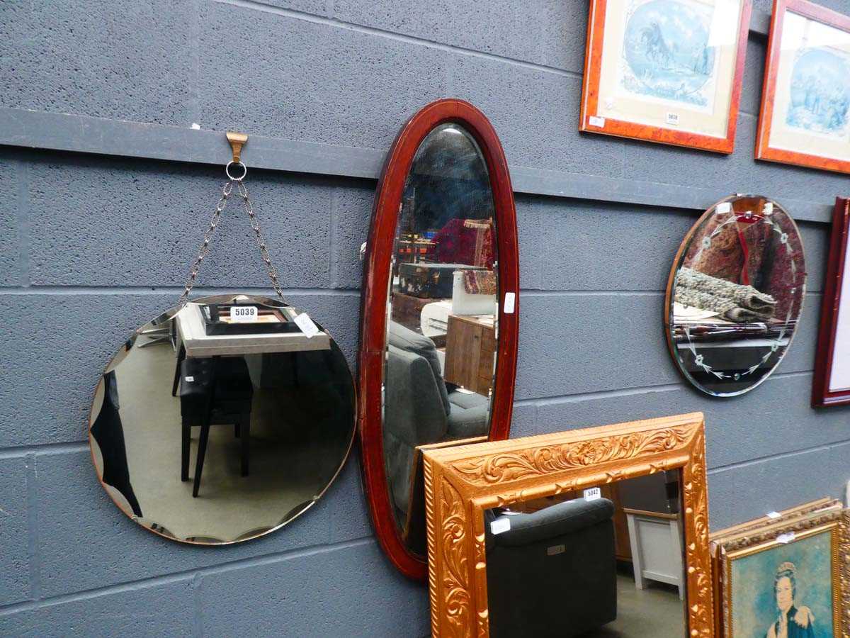 Three various bevelled mirrors