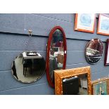 Three various bevelled mirrors