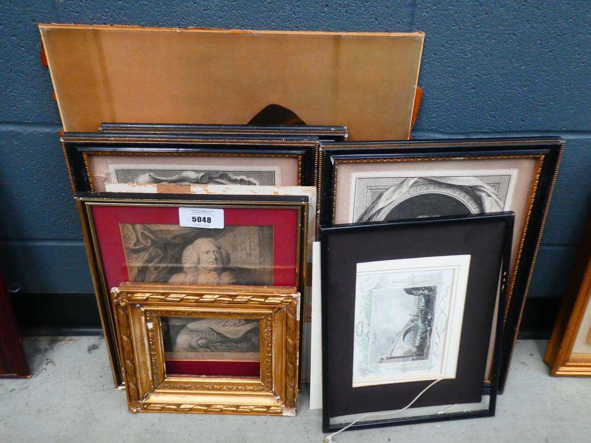 +VAT Stack of engravings and print on board