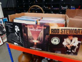 Box of LP's including Status Quo, Rod Stewart, Neil Diamond etc