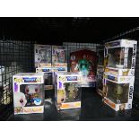Cage containing Star Wars and Guardian's of the Galaxy Pop! figures etc