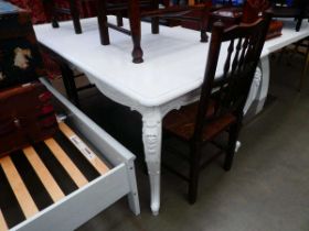 Large white dining table